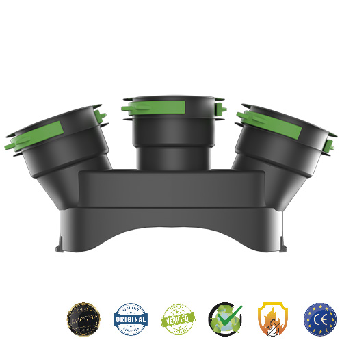 Salida de tres bocas Ø75